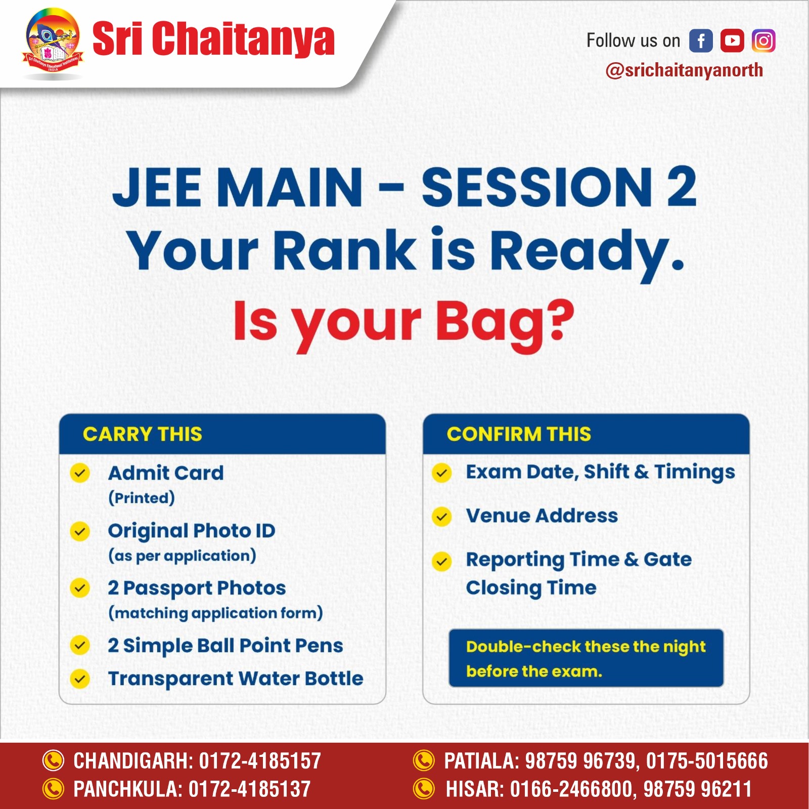 Read more about the article JEE Main 2026 Session 2: Dates, Percentile & Topics | Sri Chaitanya